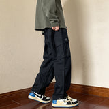Men Sweatpants Gray Overalls Men's Autumn Loose Wide Leg Leisure