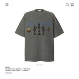 American vintage street T-shirt pure cotton retro men's and women's summer loose