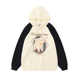 Men Hoodie Stitching Raglan Sleeve Loose Casual Hoodie Spring and Autumn