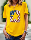 Women's Independence Day T Shirt Pattern Printed Short-Sleeved T-shirt