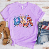 Women's Independence Day T Shirt round Neck Short Sleeve T-shirt Women's Top