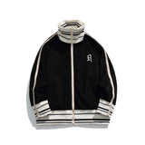Unisex Jacket Autumn Retro Contrast Color Coat Women's Clothing
