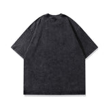 Men's T Shirt Washed and Worn Oversize Short-Sleeved T-shirt Men's and Women's High Street Vintage