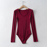 Women T-Shirt Sex round Neck, Slim-Fit, Long-Sleeved One-Piece T-shirt Bottoming Shirt