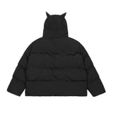 Men Cotton Padded Jacket Coat Men's Loose Drawstring Warm-Keeping Cotton Clothing Outer Wear