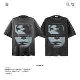 American vintage street T-shirt pure cotton retro men's and women's summer loose