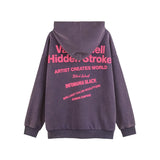 Men Hoodie Retro Figure Statue Printed Sweater Washed Pullover Hoodie