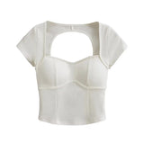 Women T-shirt T-shirt Summer Slim Fit Short Stitching Bottoming Shirt