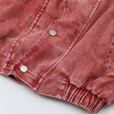 Men Denim Jacket Fake Two-Piece Denim Jacket Men Washed and Worn Denim Jacket