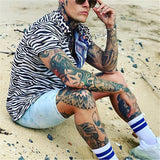 Men Shirt Summer Menswear Loose Casual Trend Printed Short Sleeve