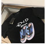 Slippers Letter Print Men's Short Sleeve T-shirt