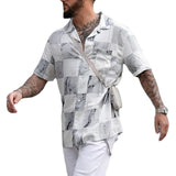 Men Shirt Short Sleeve Men's Shirt Beach Casual Loose
