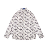 Men Long Sleeved T Shirt Spring and Autumn Floral Shirt Ins Loose Casual Long Sleeves Shirt