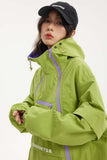 Unisex Jacket Autumn Double Zipper Contrast Color Shell Jacket Women's Clothing