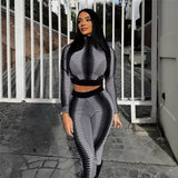 Women Co-Ord Set Fall Winter Fashion Printed Slim T-shirt Casual Pants