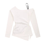 Women Long Sleeve T-Shirt off-Shoulder Printed Long Sleeve T-shirt Women's Fall Slim Fit Fashion Brand