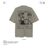 American vintage street T-shirt cotton cartoon character print men and women summer loose