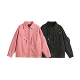 Unisex Jacket Autumn Pocket Decoration Denim Jacket Women's Clothing