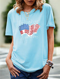 Women's Independence Day T Shirt Pattern Printed Short-Sleeved T-shirt
