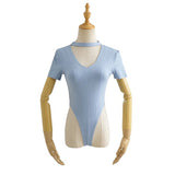 Women T-Shirt Short Sleeve Repair Jumpsuit