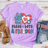 Women's Independence Day T Shirt round Neck Short Sleeve T-shirt