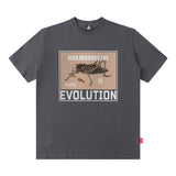 Men T Shirt Retro Dark Printed Short-Sleeved T-shirt Men and Women Loose