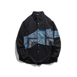 Unisex Jacket Fall Paisley Stitching Shirt Women's Clothing