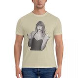 Vintage Finger T-Shirts for Men Crewneck Cotton T Shirt