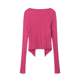 Women Sweater Autumn Solid Color Vertical Pattern Sweater