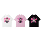 Men T Shirt Printed Short Sleeve T-shirt for Men and Women Hip Hop Couple