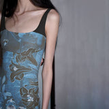 Women Dresses Y2g Long Dress Printed Flowers Suspenders Dress