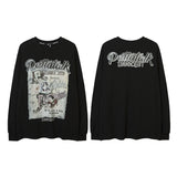 Men Long Sleeve Shirt Rose Printed Long Sleeve T-shirt Men's and Women's Ins Sweater