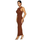 Women Desses round Neck Sleeveless Dress