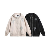 Unisex Jacket Autumn Two-Tone Zipper Casual Sweater