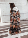 Plaid Trench Coat Printed Jacket