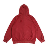Men Hoodie Hooded Sweater Letter Print Distressed Men Autumn Coat