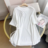 Women T-Shirt Loose Women Temperament Crew Neck Fashion