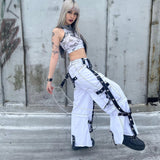 Women Cargo Pants Overalls Women's Stitching Loose Slimming