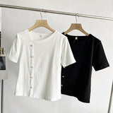Women T-Shirt T-shirt Slimming Short-Sleeved Bottoming Shirt Top