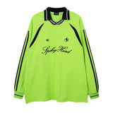 Men's Long Sleeve Shirt Lapel Long Sleeve T-shirt Men's and Women's Retro Loose Base