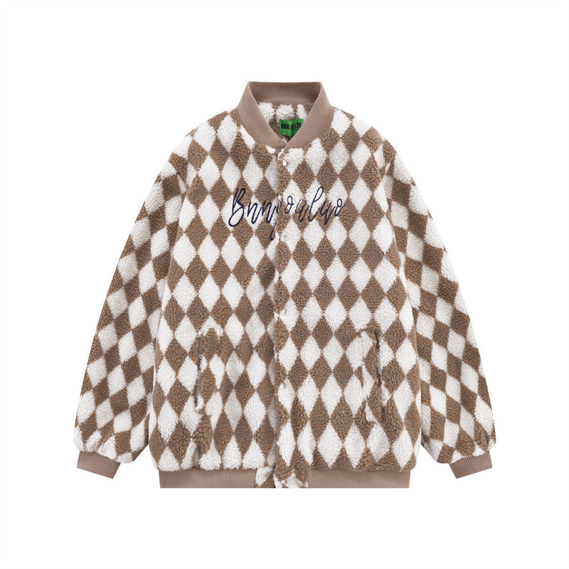 Men Cotton Mixed Jacket Coat Berber Fleece Coat Men's Autumn and Winter Loose Cotton Coat