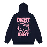 Men Hoodie Cartoon Animal Cat Printing Sweater Coat