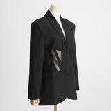 Frankie Shop Hourglass Blazer Fall See-through Suit Jacket for Women