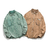 Unisex Jacket Autumn Washed Distressed Loose Shirt Women's Clothing
