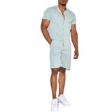 Men Co-Ords Summer Fashion Casual Solid Color Shirt Short Sleeve