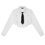 Women Long Sleeve Shirt Women's Short Shirt Spring and Autumn Long Sleeve Shirt