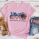 Women's Independence Day T Shirt round Neck Short Sleeve T-shirt Women's Top