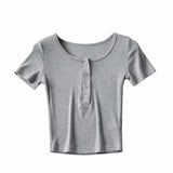 Women's T-Shirt Summer Round Neck Short sleeved T-shirt Top
