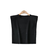 Women T-Shirt Top T-shirt Bottoming Shirt Knitted Vest Top
