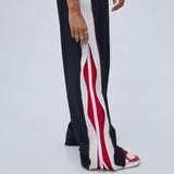 Women Cargo Pants Women's Zipper Stitching Contrast Color Sports Casual Pants